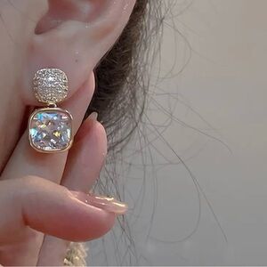 - Rhinestone dangle earrings